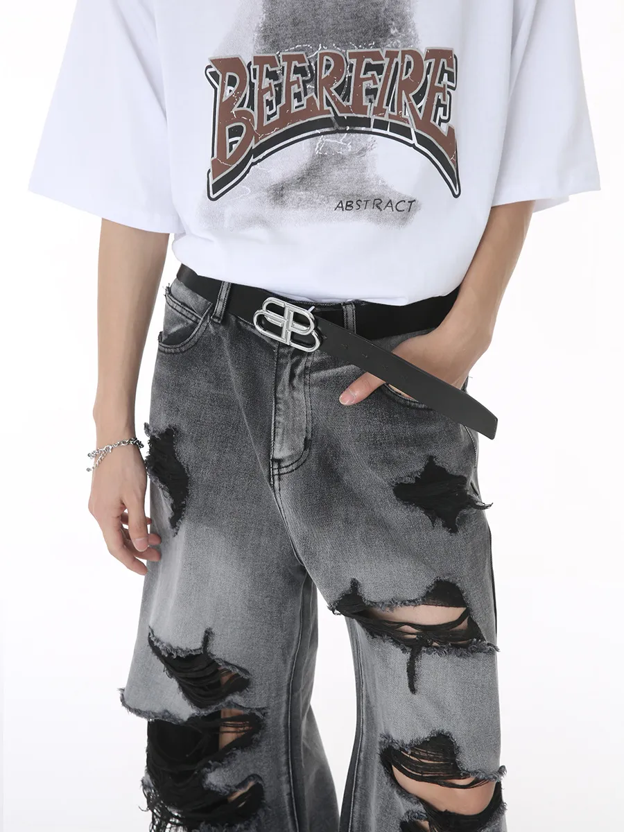 Distressed Wide Leg Jeans with Pockets, image 6