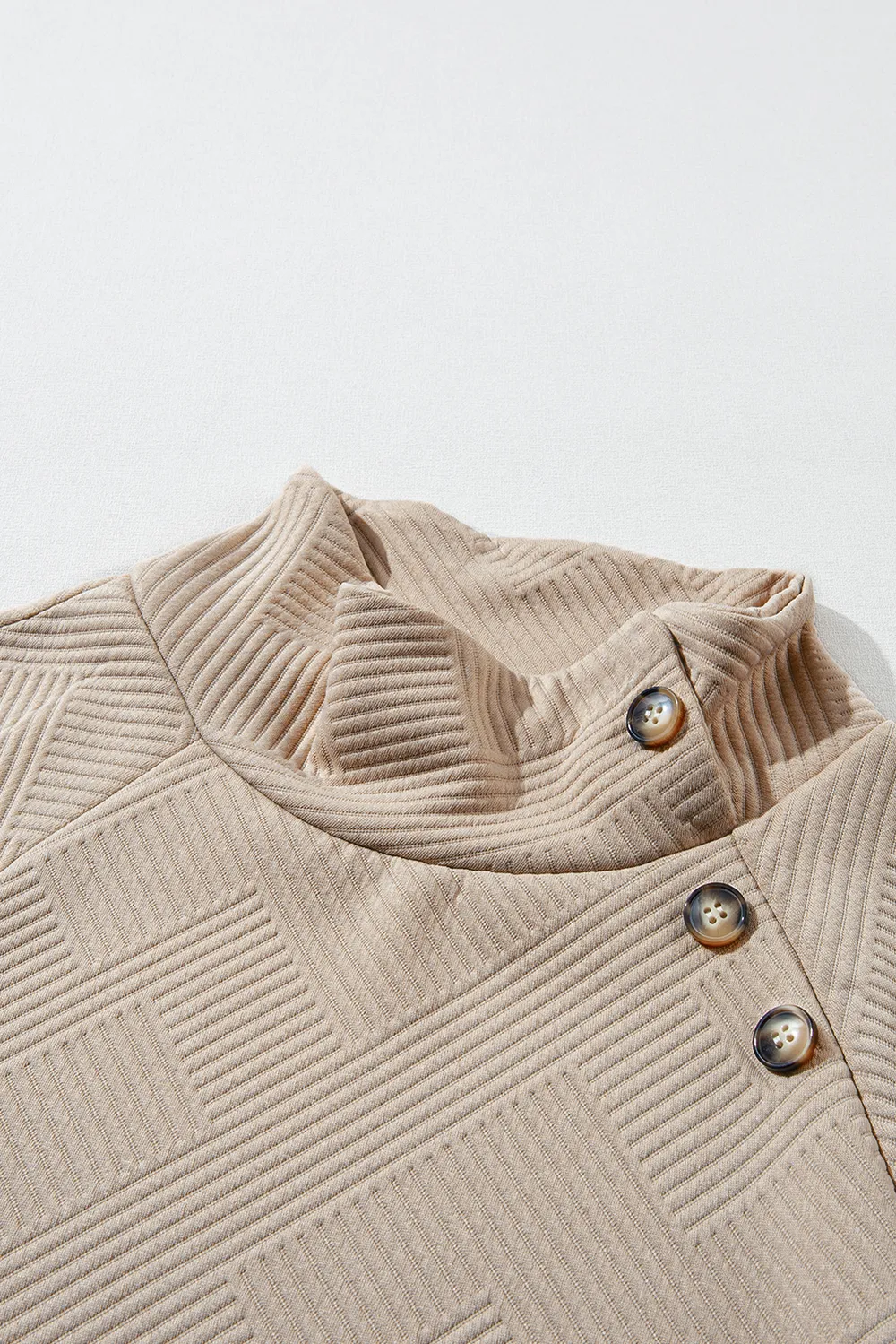 Textured Turtleneck Long Sleeve Sweatshirt, image 3