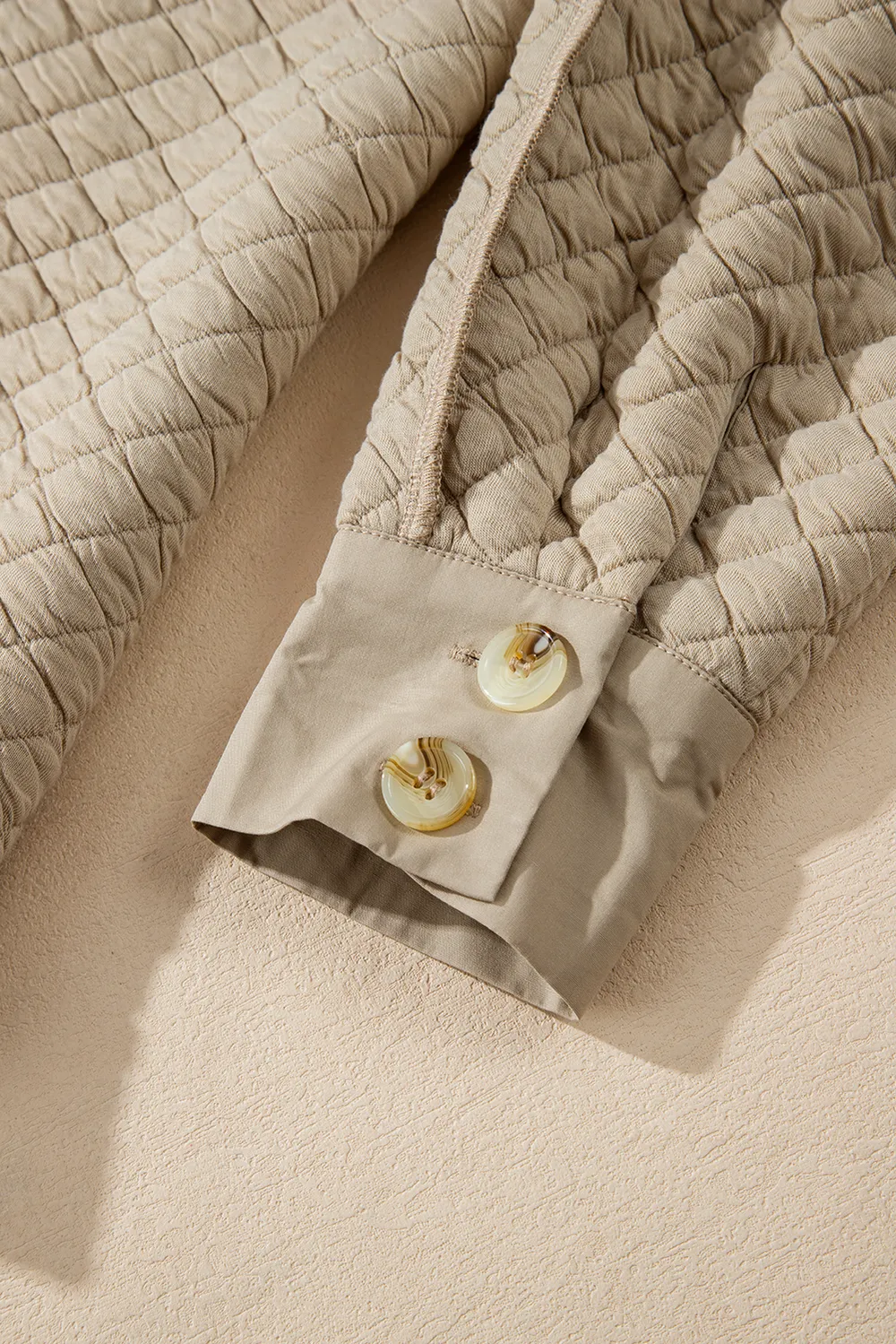 Exposed Seam Collared Neck Button Up Shacket, image 7