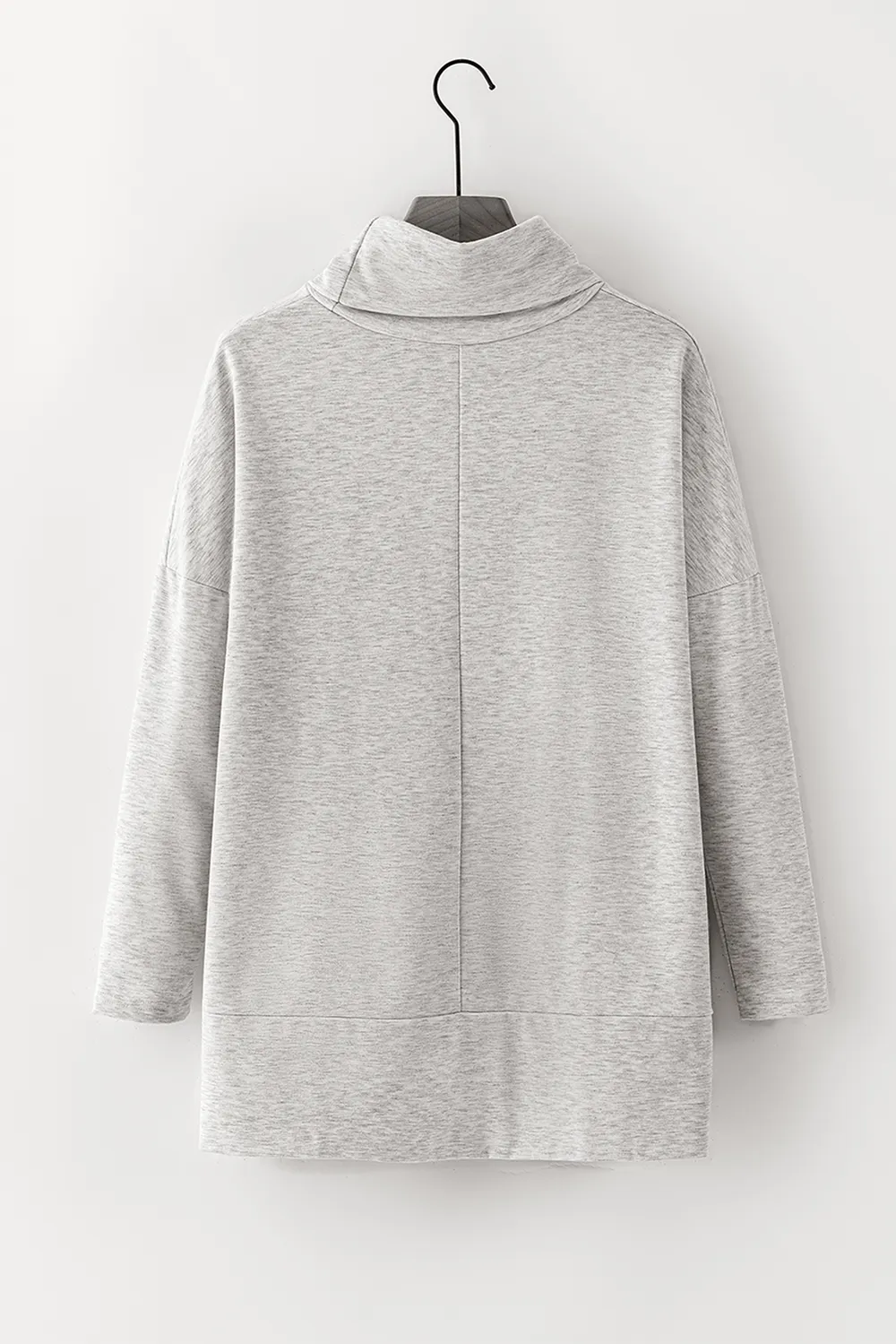 Side Slit High-Low Cowl Neck Long Sleeve Blouse, image 8