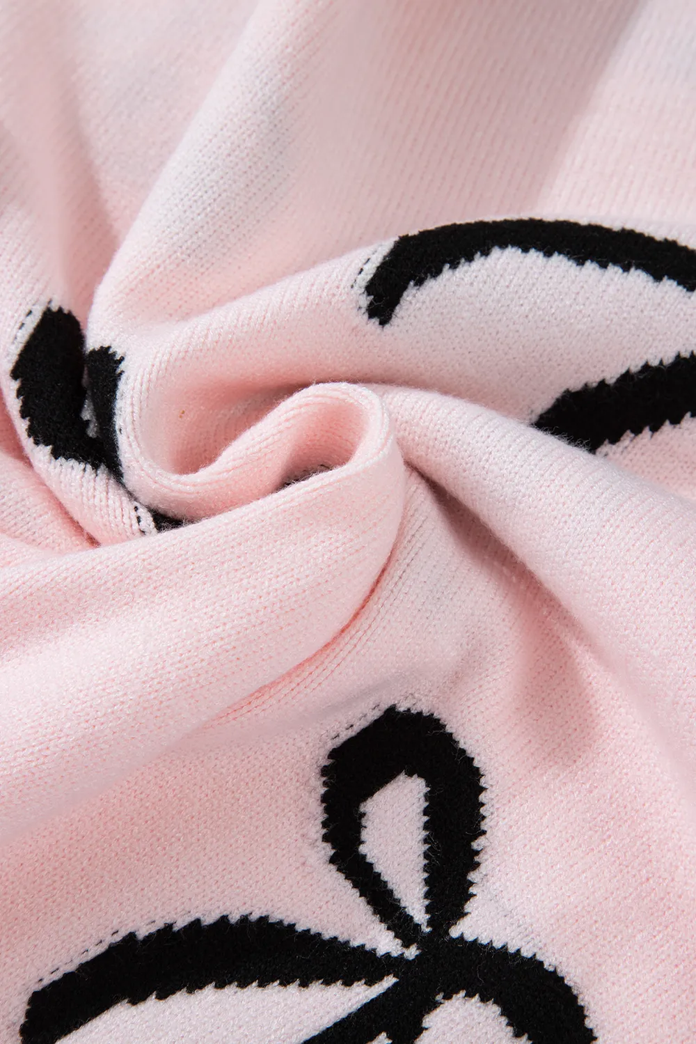 Bow Pattern Round Neck Loose Fit Sweater, image 4