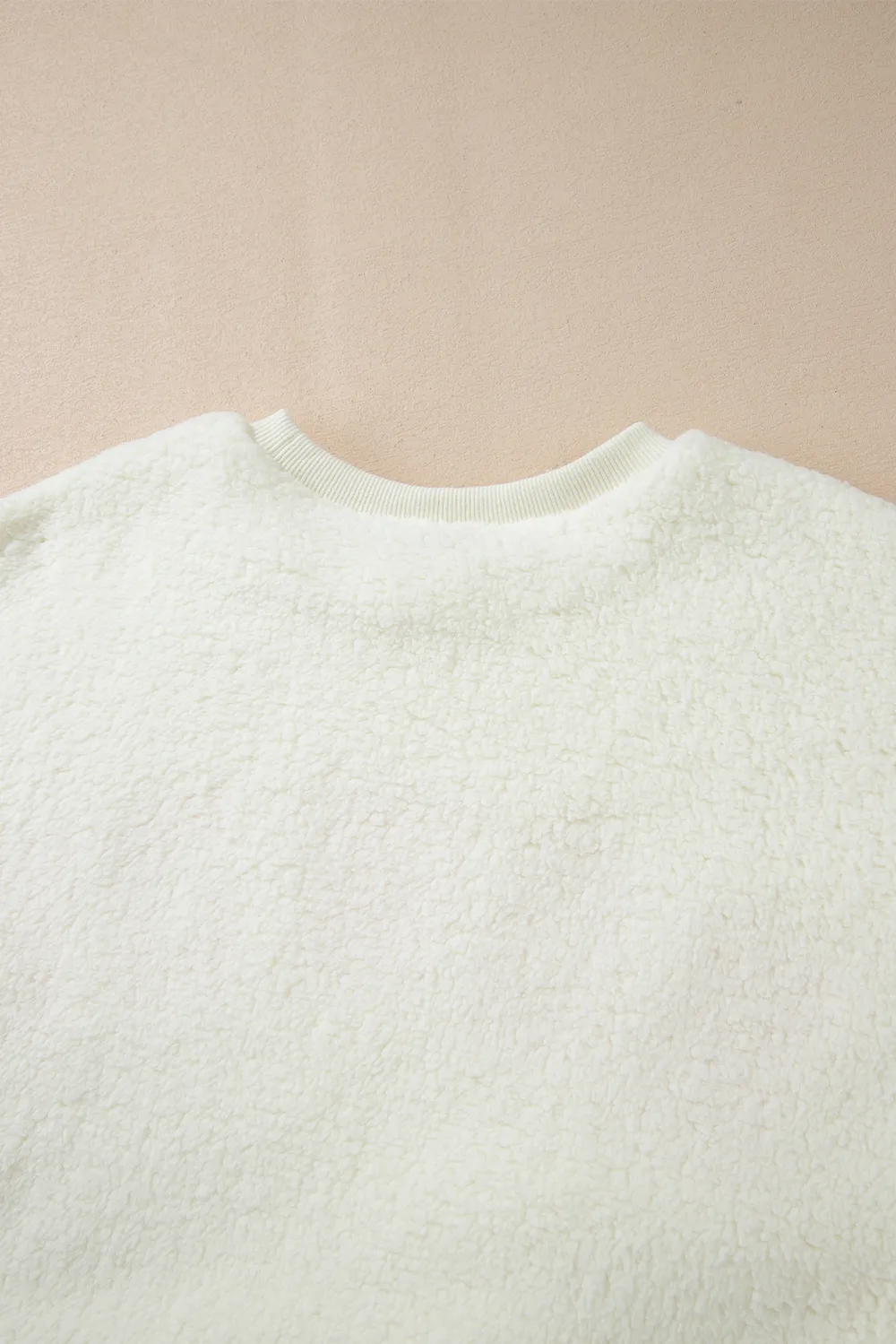 HOWDY Patched Round Neck Sherpa Sweatshirt, image 7