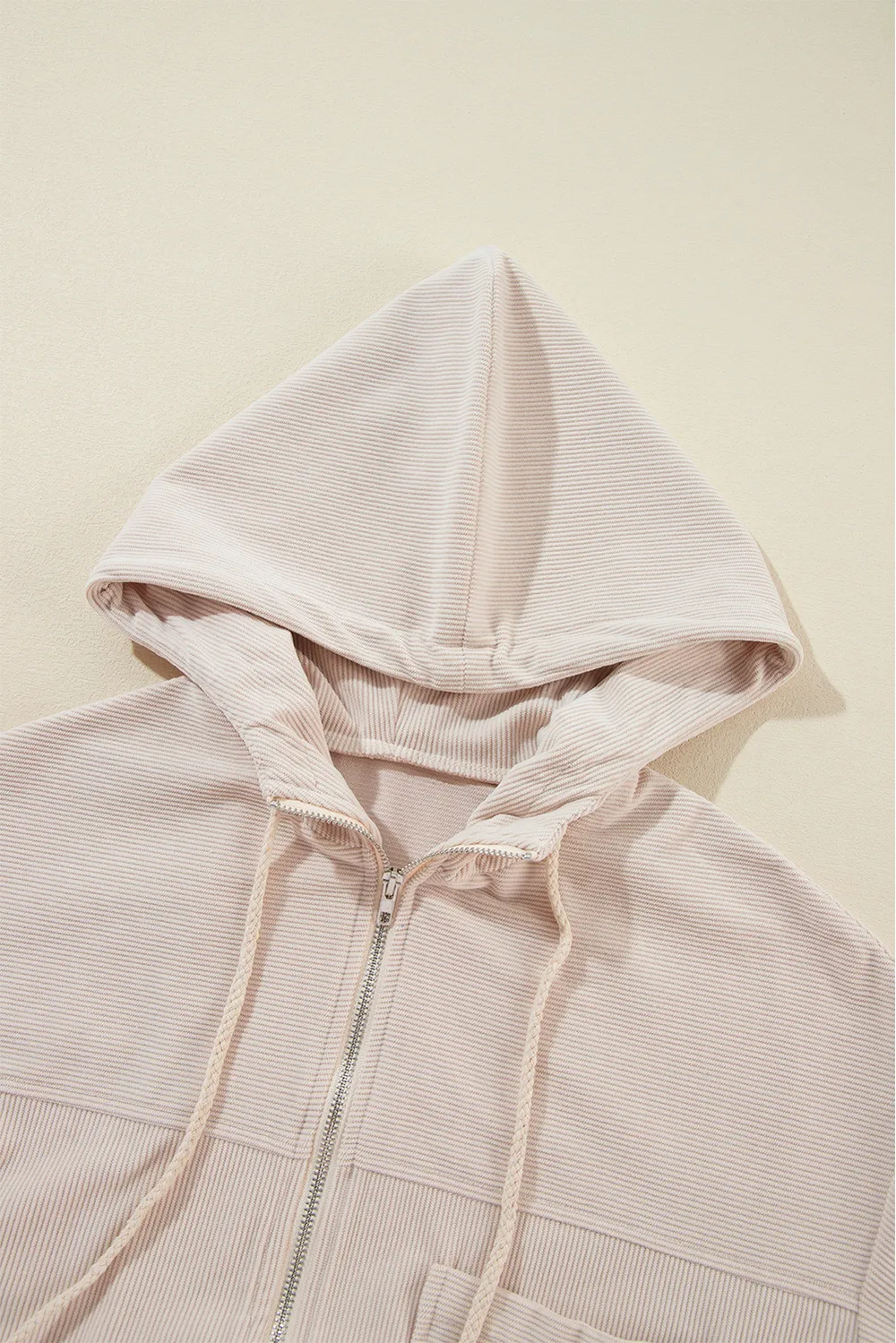 Pocketed Zip Up Long Sleeve Hooded Jacket, image 3