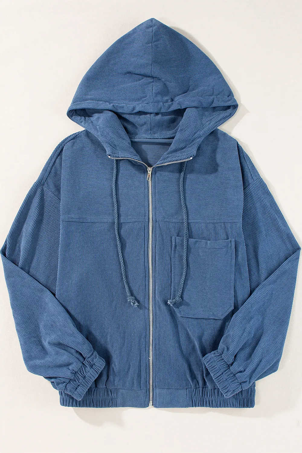 Pocketed Zip Up Long Sleeve Hooded Jacket, image 4
