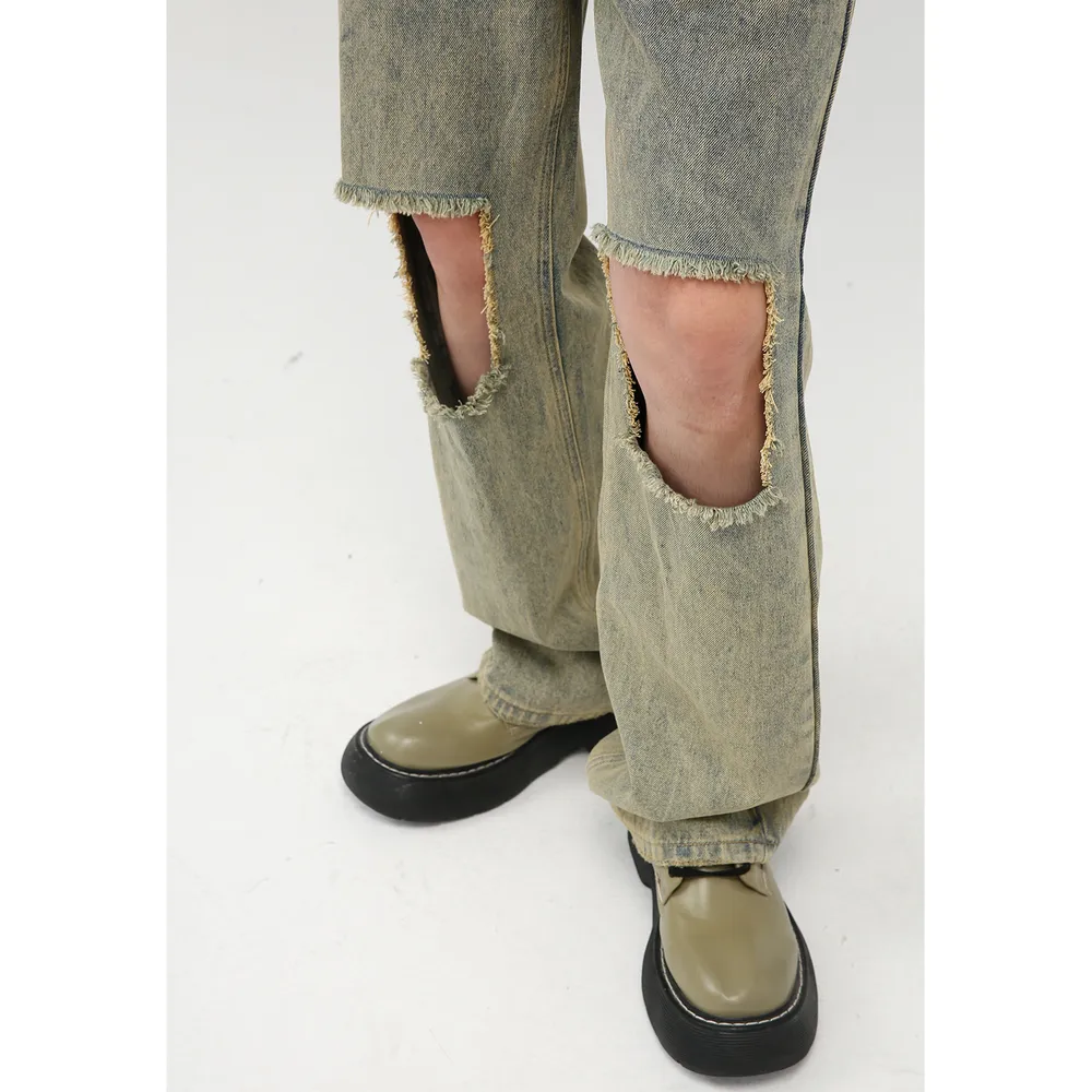 Raw Hem Distressed Jeans, image 4