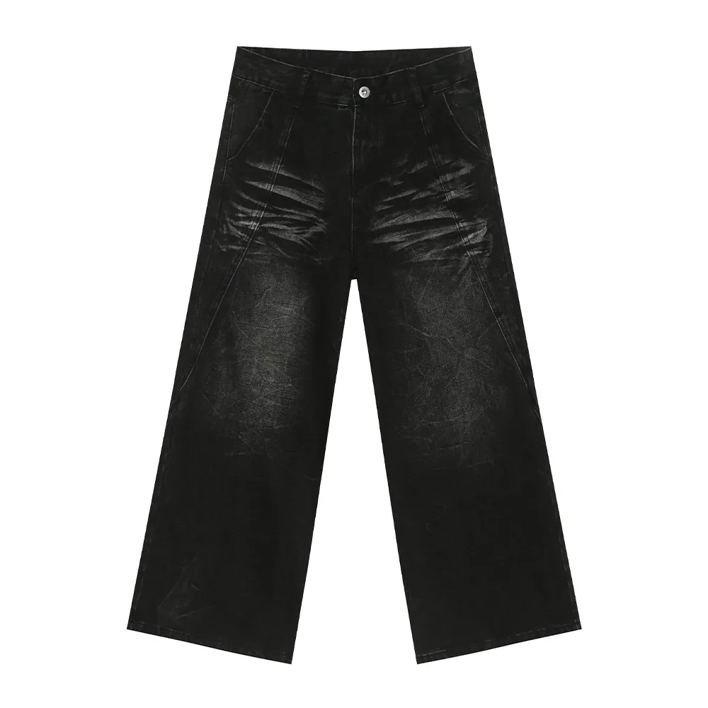 Washed Cat Whiskered Wide Leg Jeans, image 6