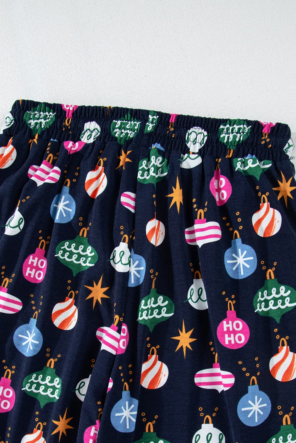 Christmas Lights Print Collared Neck Top and Pants Set, image 15