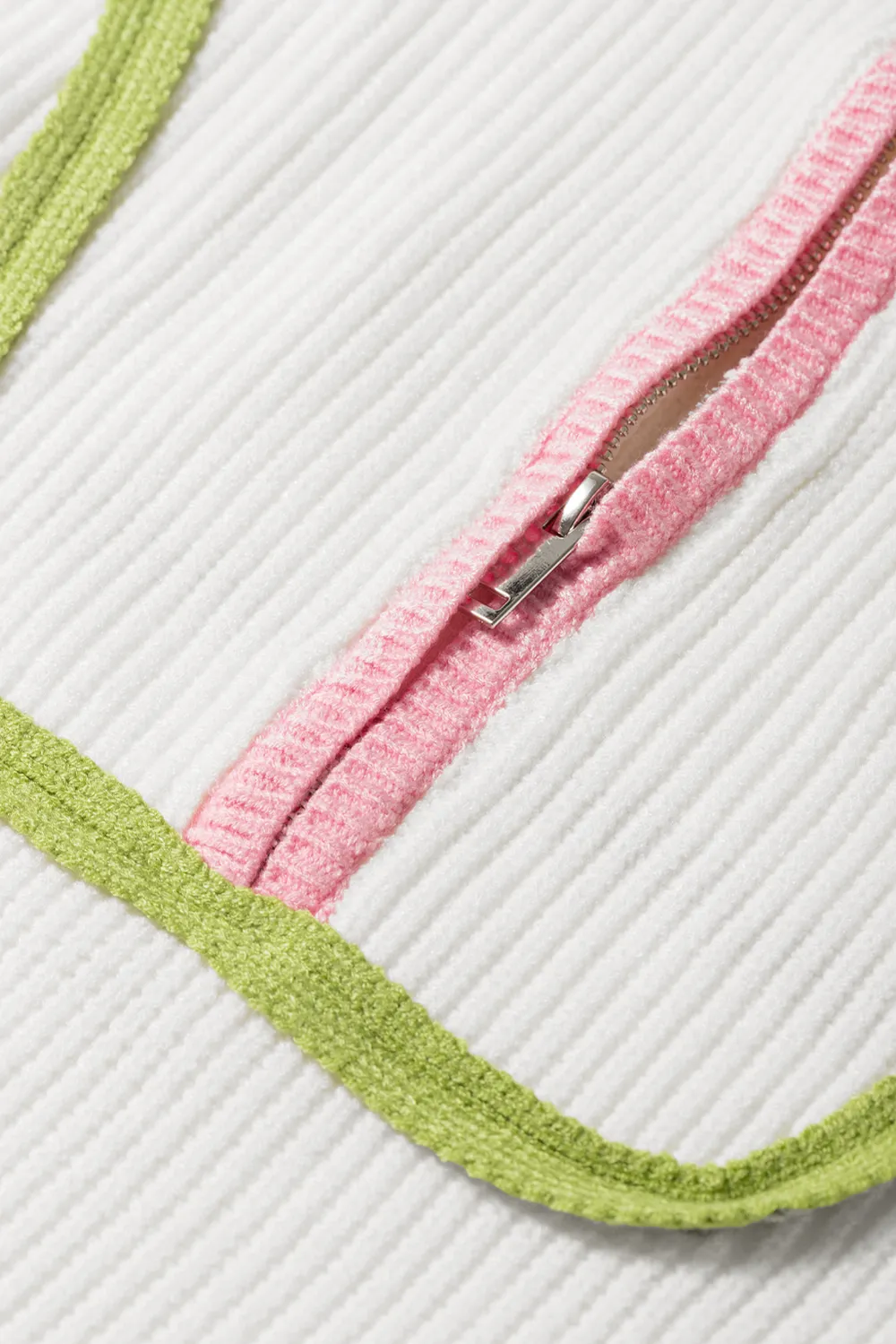 Contrast Half Zip Drop Shoulder Sweater, image 11