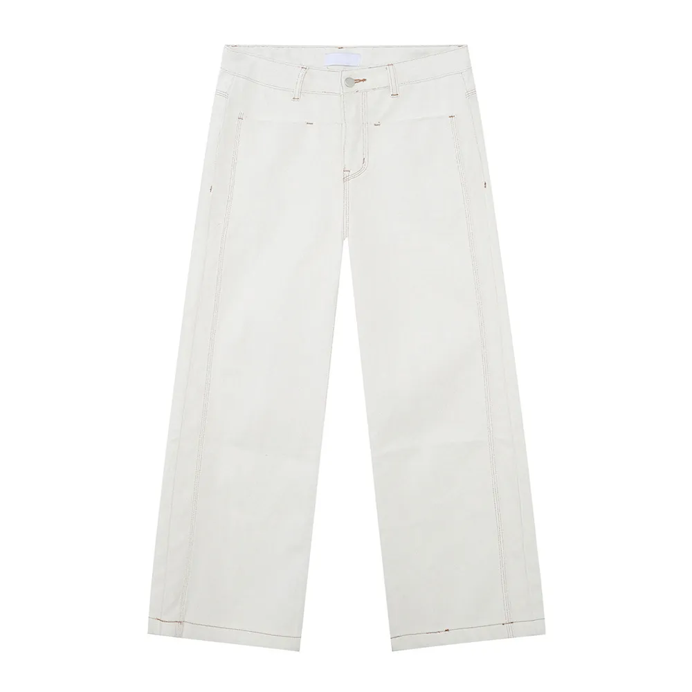 Straight Leg Jeans with Stitch Detail, image 6