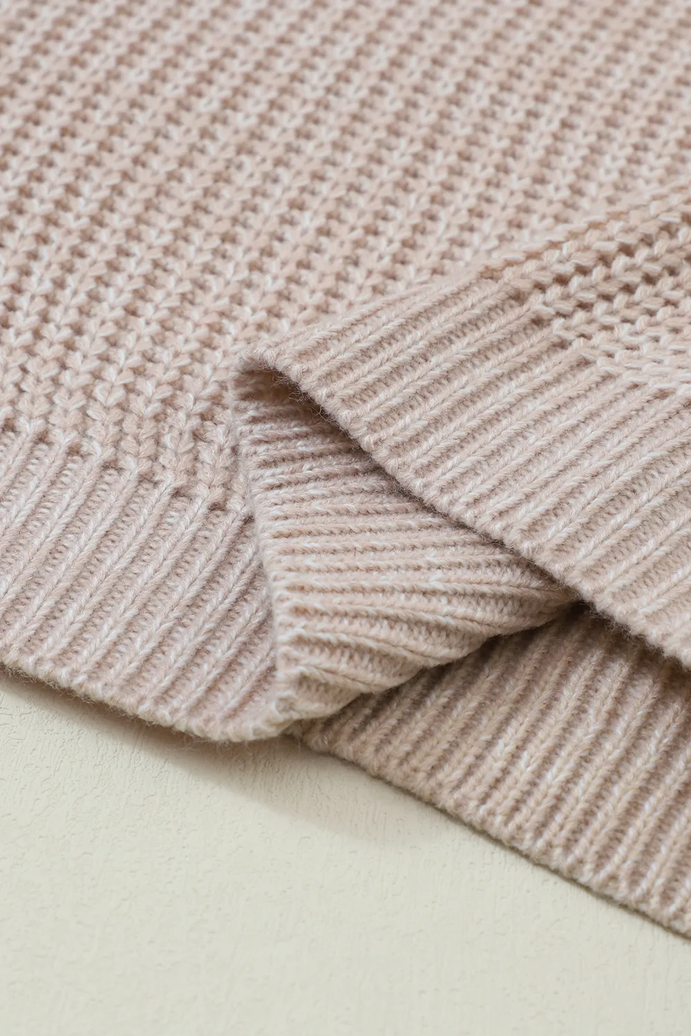 Cable-Knit Round Neck Dropped Shoulder Sweater, image 3