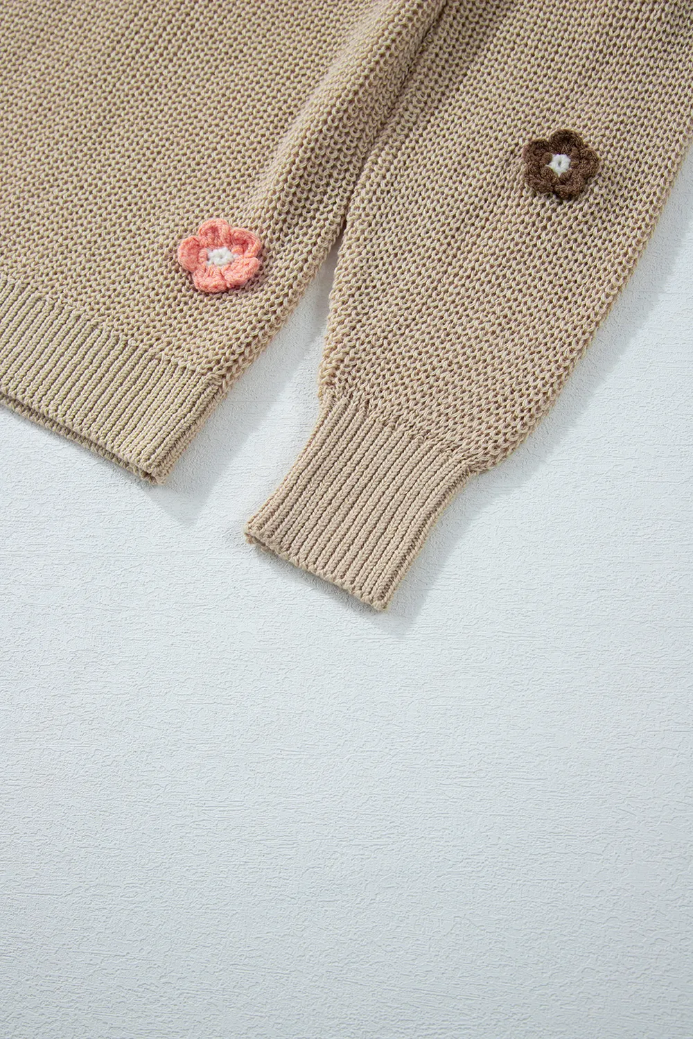 HELLO Flower Round Neck Long Sleeve Sweater, image 7
