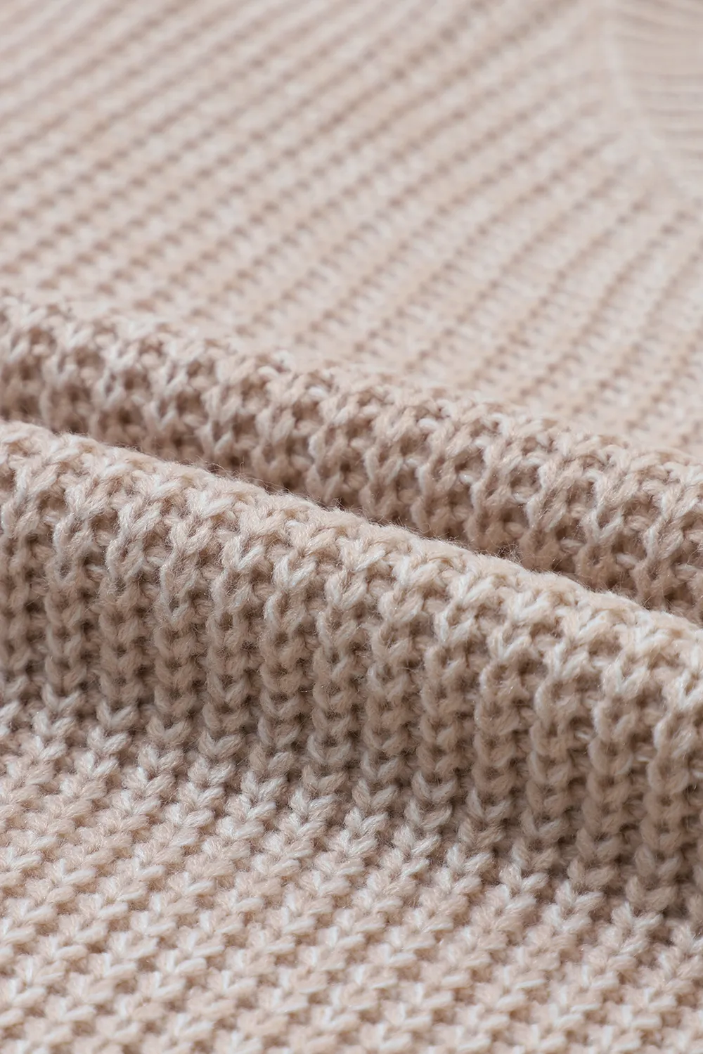 Cable-Knit Round Neck Dropped Shoulder Sweater, image 4