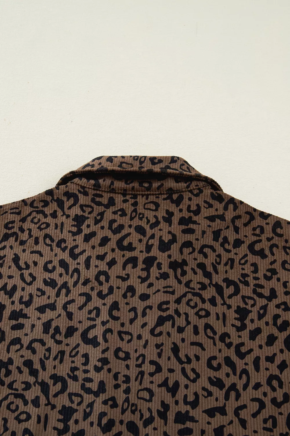 Leopard Print Quarter Zip Corduroy Sweatshirt, image 7