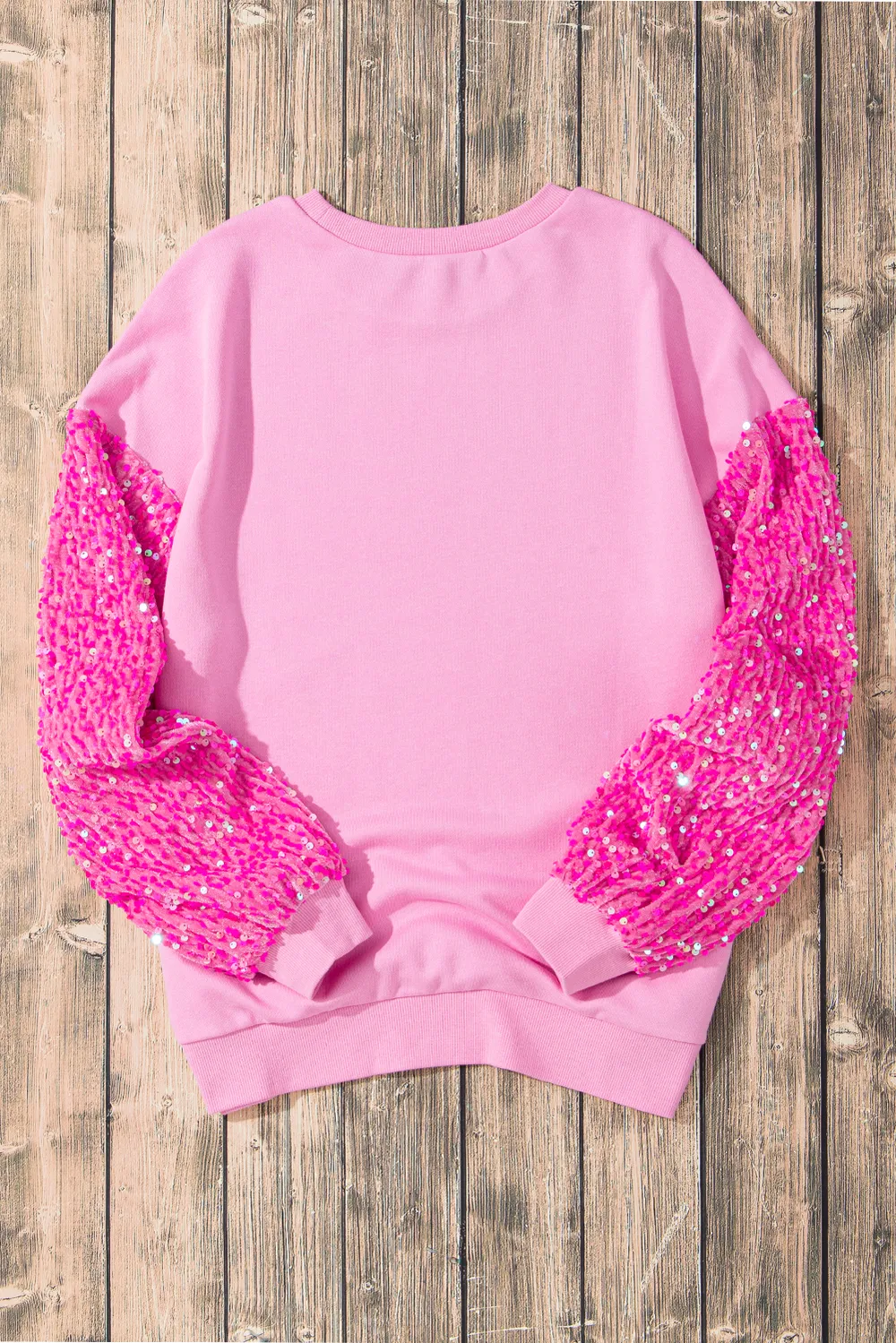 Valentine’s Day Sequin Heart Long Sleeve Sweatshirt, image 4