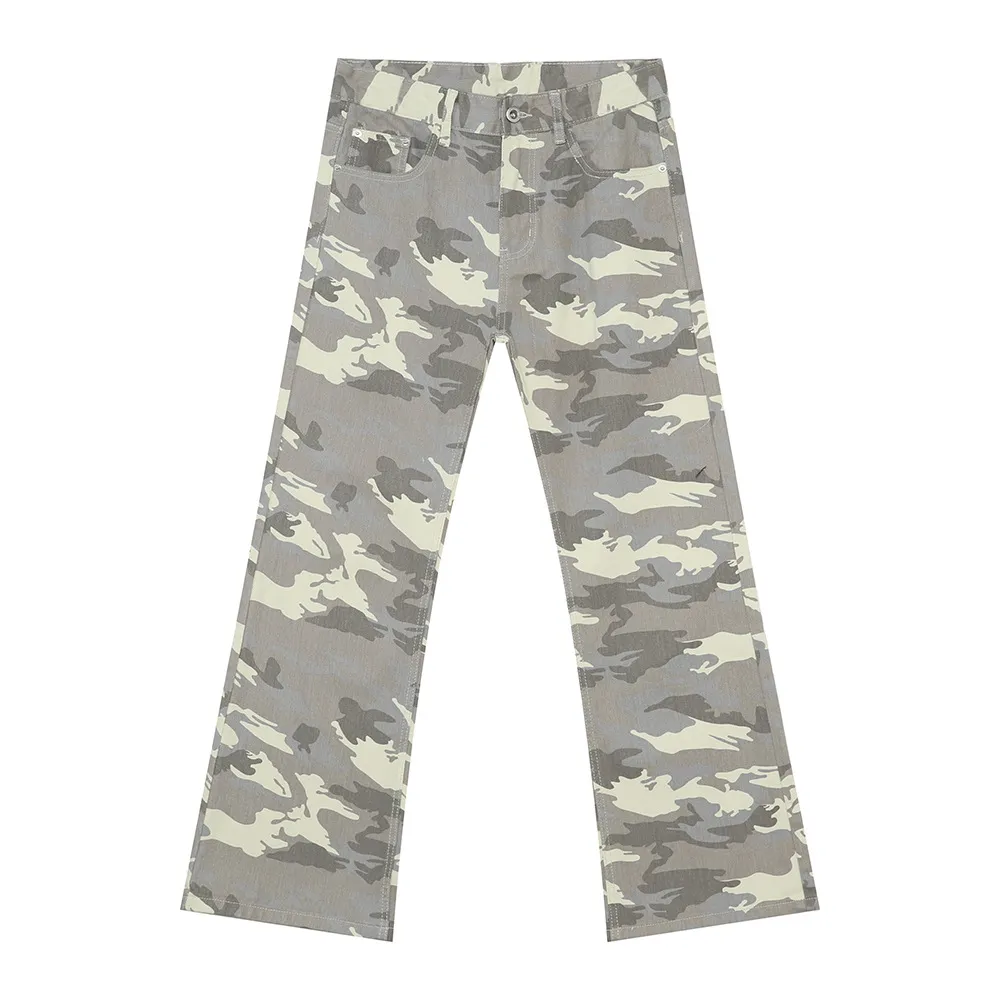 Camouflage Bootcut Jeans with Pockets, image 5
