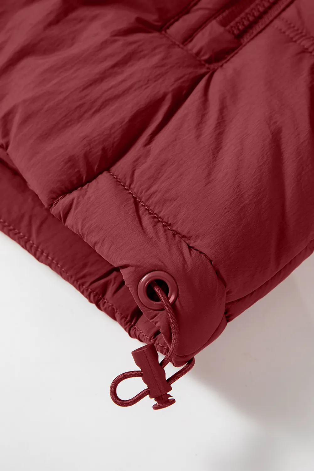 Drawstring Zip Up Hooded Vest Coat, image 10