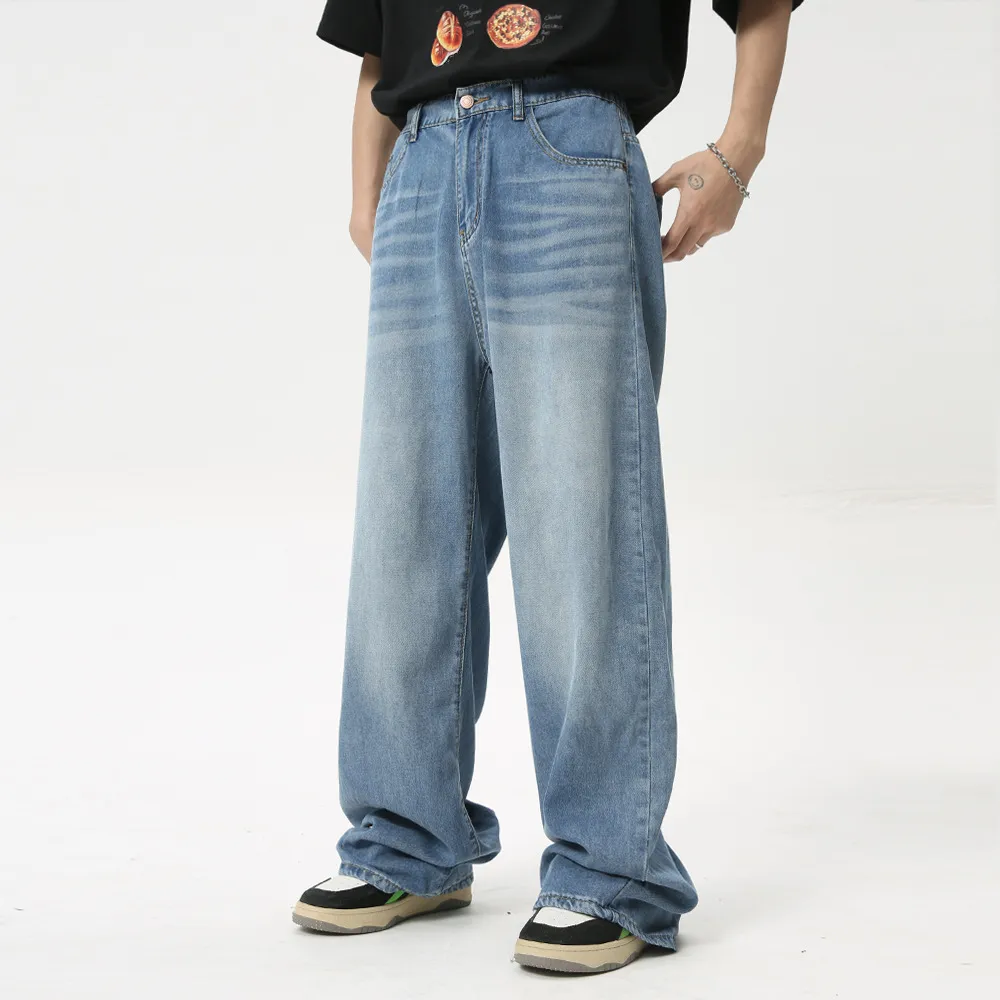 Men's Washed Straight Jeans, image 8