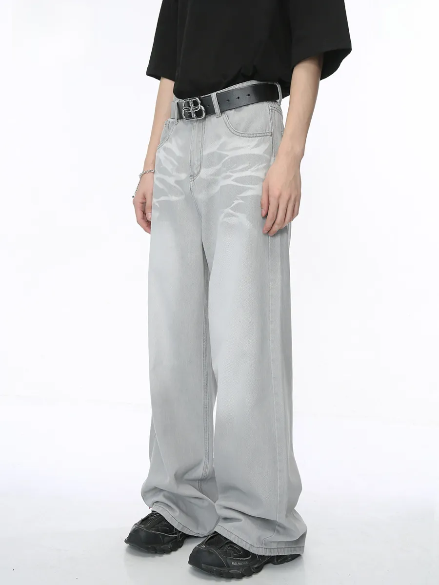 Washed Cat Whisker Straight-Leg Jeans, image 6