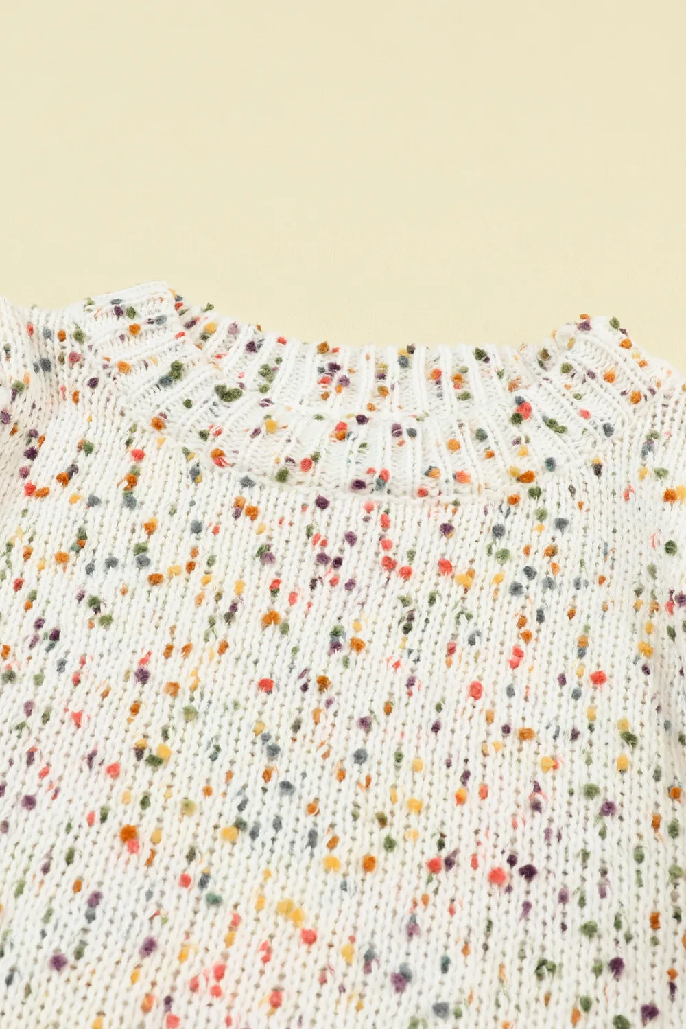 Confetti Round Neck Long Sleeve Sweater, image 7