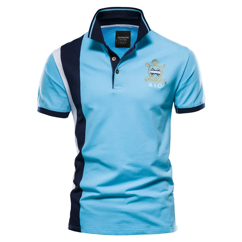 Men's Embroidered Collared Neck Striped Contrast Polo, image 10