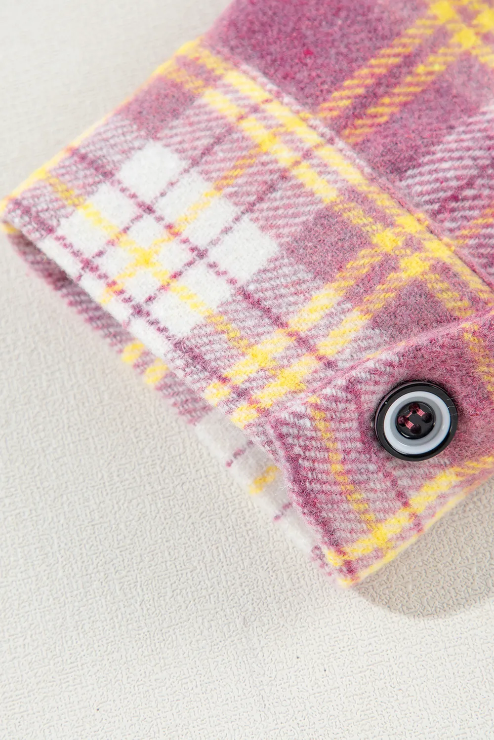 Plaid Collared Neck Button Up Shacket, image 12