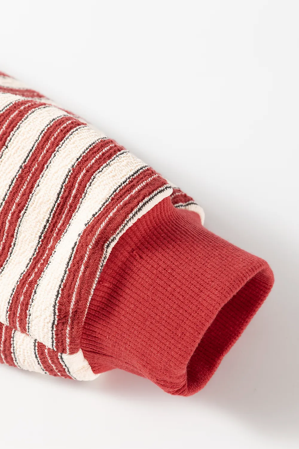Stripe Johnny Collar Drop Shoulder Sweatshirt, image 6