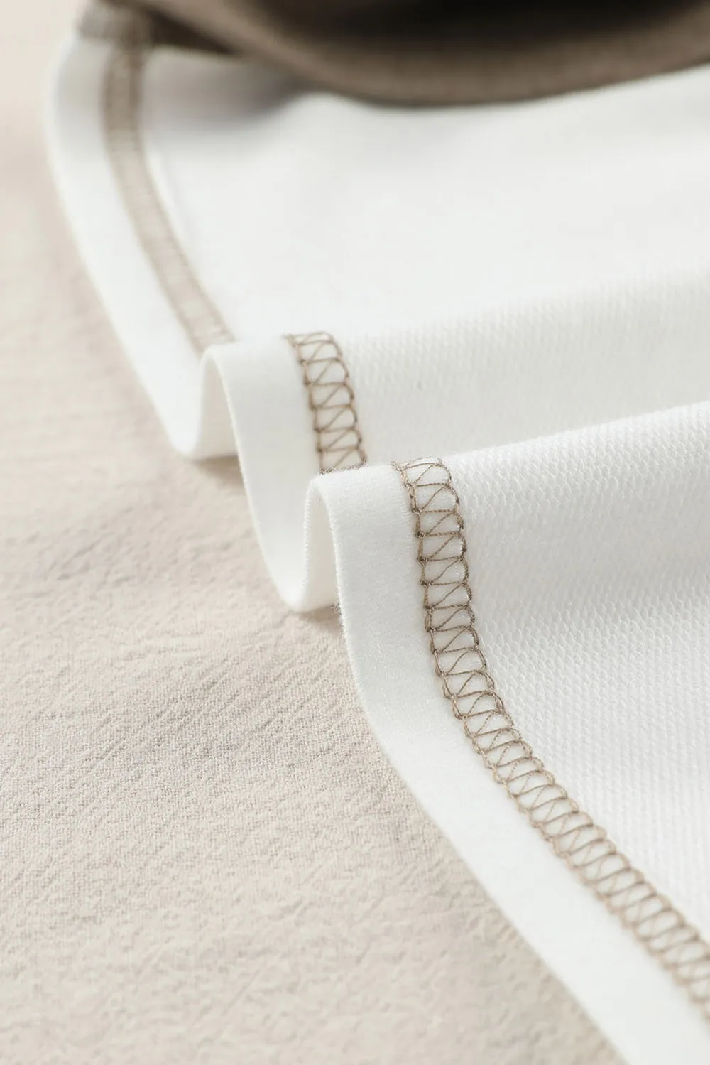 Exposed Seam Contrast Round Neck Long Sleeve Top, image 8