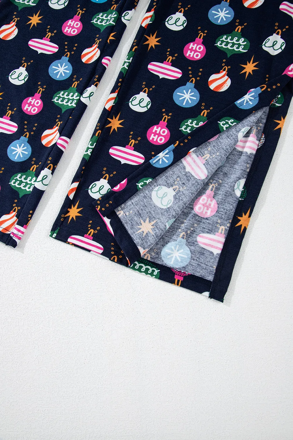Christmas Lights Print Collared Neck Top and Pants Set, image 17