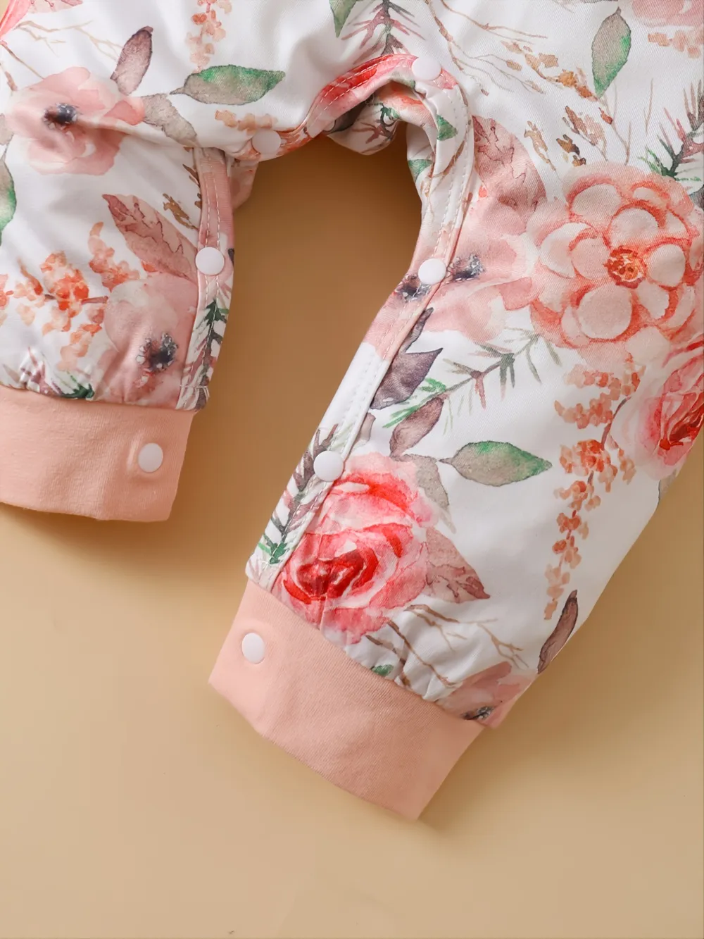 Ruffled Floral Round Neck Jumpsuit with Headband, image 6