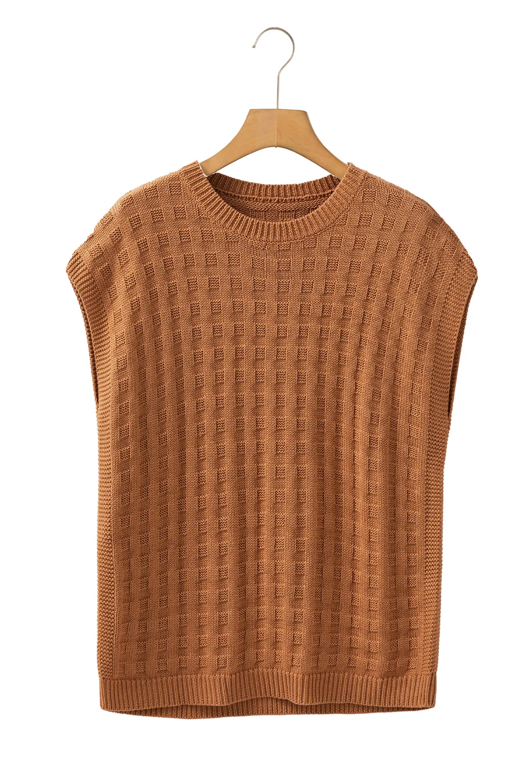 Round Neck Cap Sleeve Sweater Vest, image 4