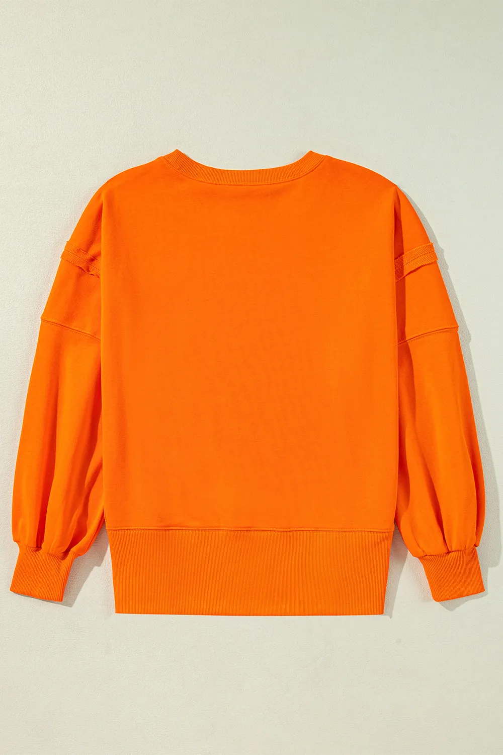 Side Slit Round Neck Long Sleeve Sweatshirt, image 16
