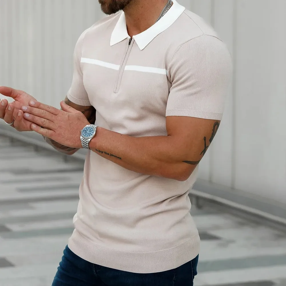 Men's Plus Size Collared Neck Short Sleeve Polo, image 3
