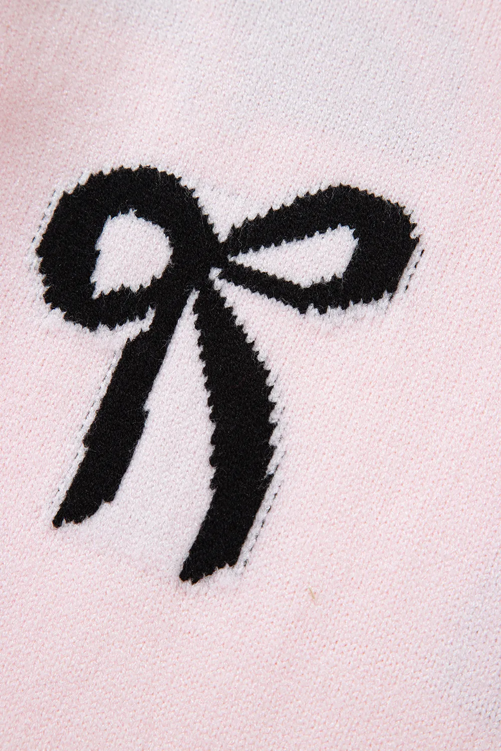 Bow Pattern Round Neck Loose Fit Sweater, image 7