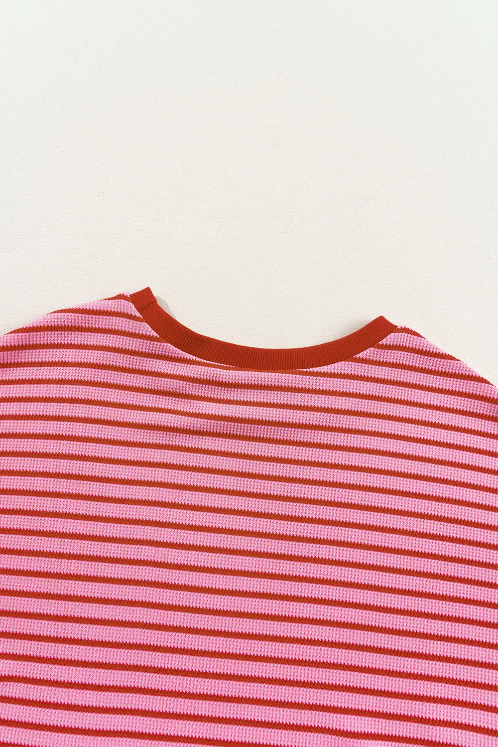 Contrast Striped Round Neck Short Sleeve T-Shirt, image 6
