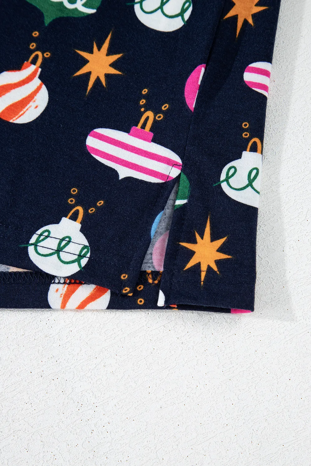 Christmas Lights Print Collared Neck Top and Pants Set, image 19