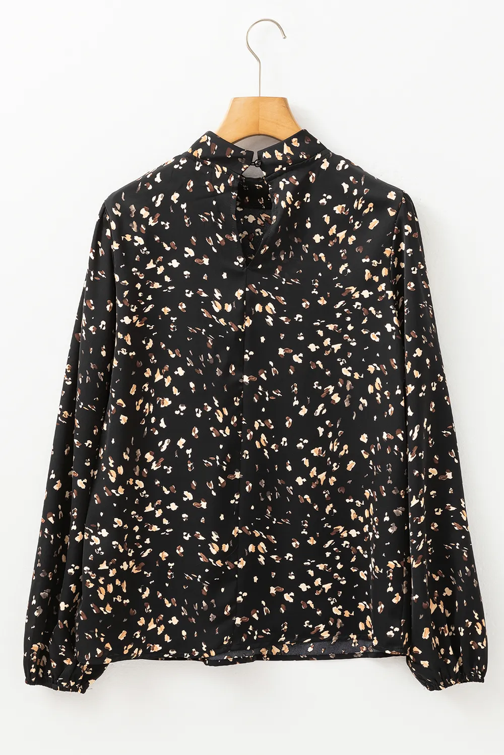 Printed Mock Neck Balloon Sleeve Blouse, image 13