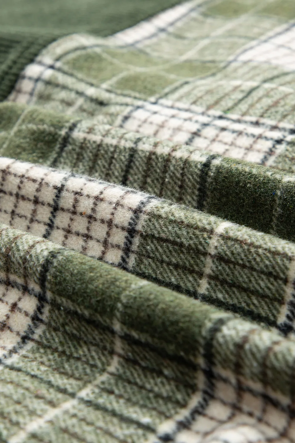 Snap Down Collared Neck Plaid Shacket, image 7