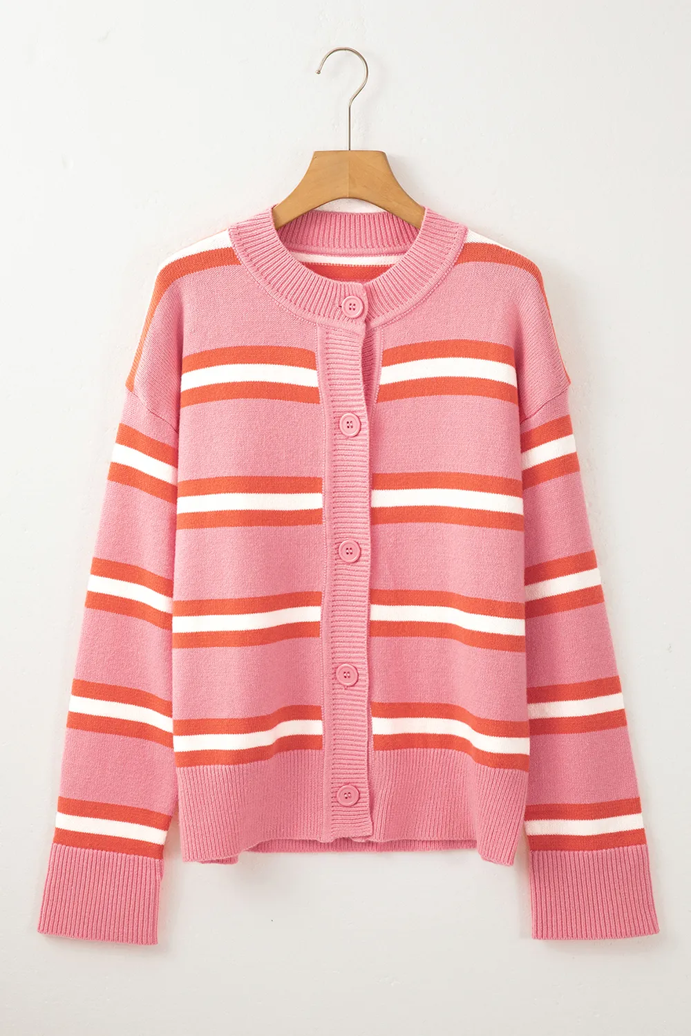 Striped Button Down Long Sleeve Cardigan, image 6