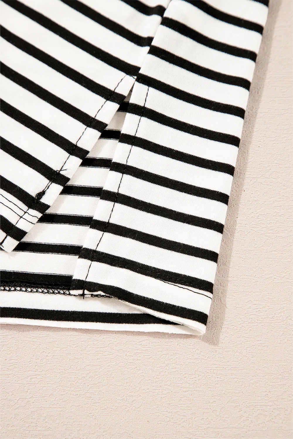 Striped Round Neck Cap Sleeve Top, image 7