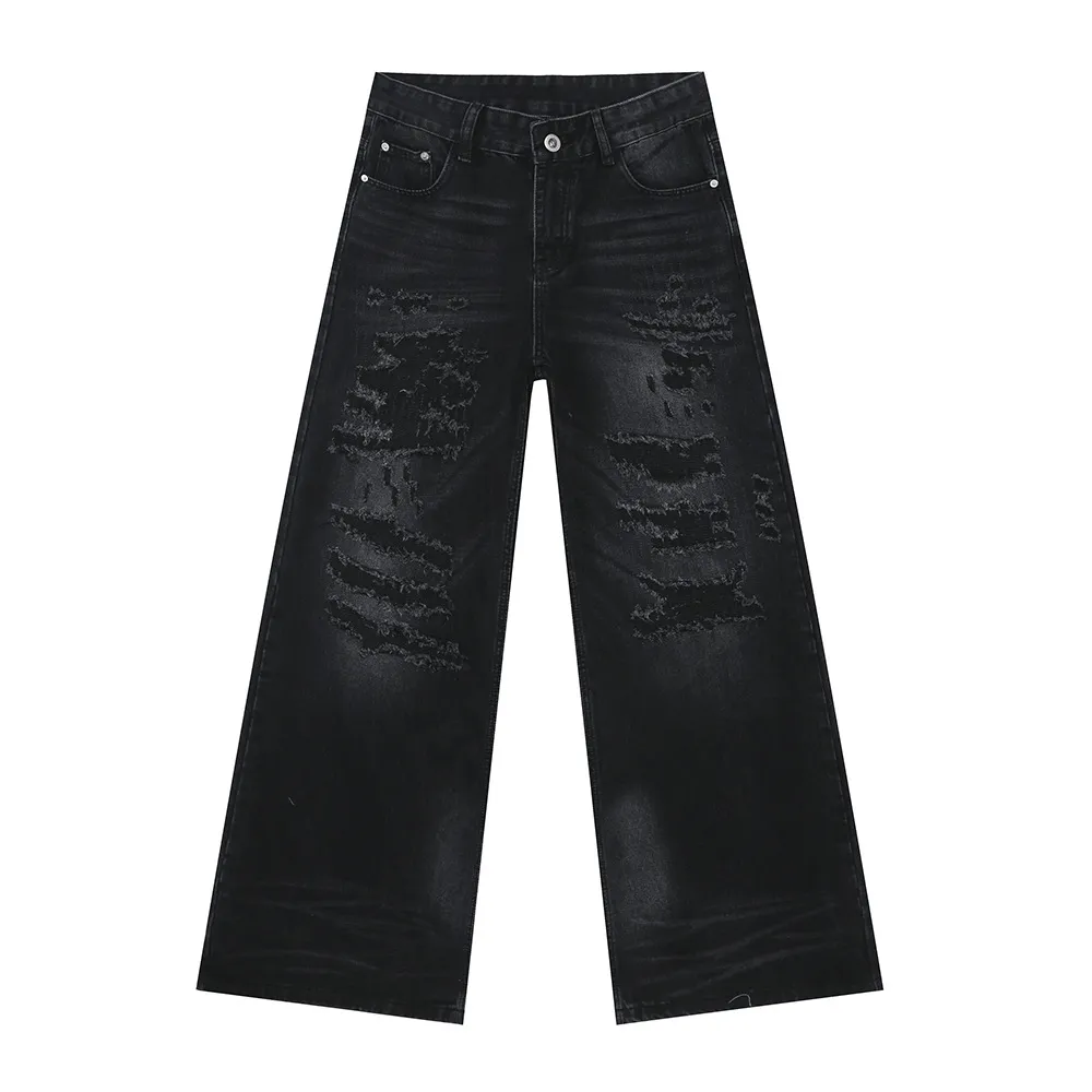 Distressed Wide Leg Jeans