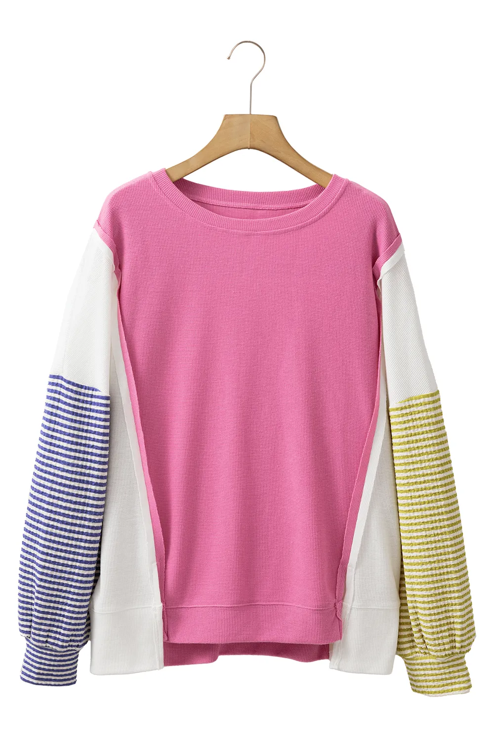 Exposed Seam Contrast Long Sleeve Sweatshirt, image 9