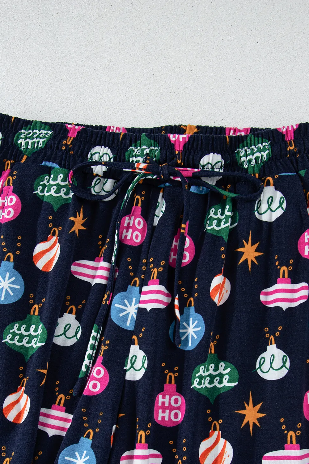 Christmas Lights Print Collared Neck Top and Pants Set, image 21