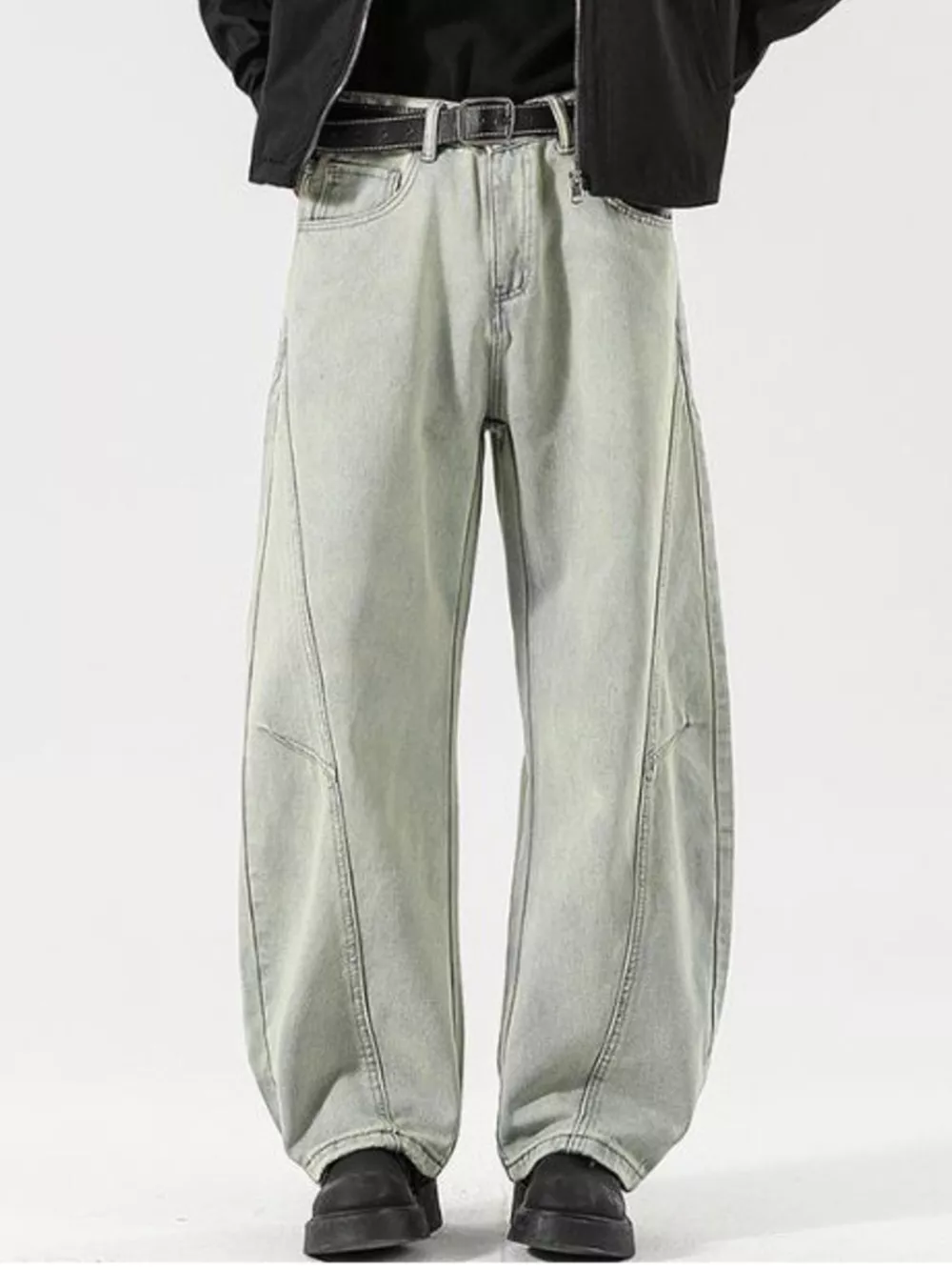 Men's Full Size Washed Wide Leg Jeans Plus Size, image 2