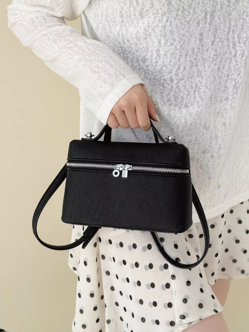 Textured Zipper Crossbody Bag, image 3