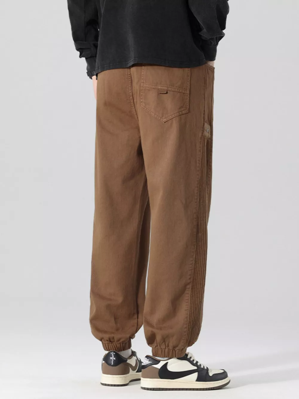 Men's Plus Size Drawstring Cargo Joggers with Pockets, image 5