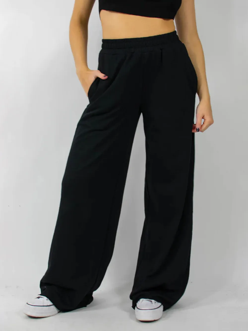 Elastic Waist Wide Leg Pants, image 5