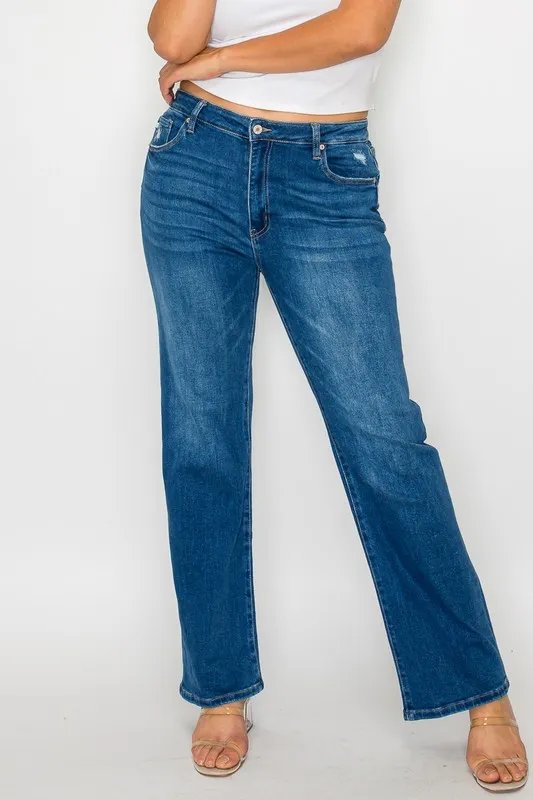Full Size Cat's Whiskers High Rise Straight Jeans, image 2