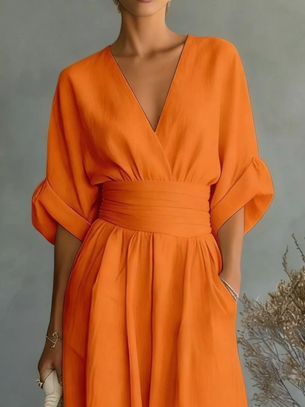 Full Size Half Sleeve Wide-Leg Jumpsuit Plus Size, image 21