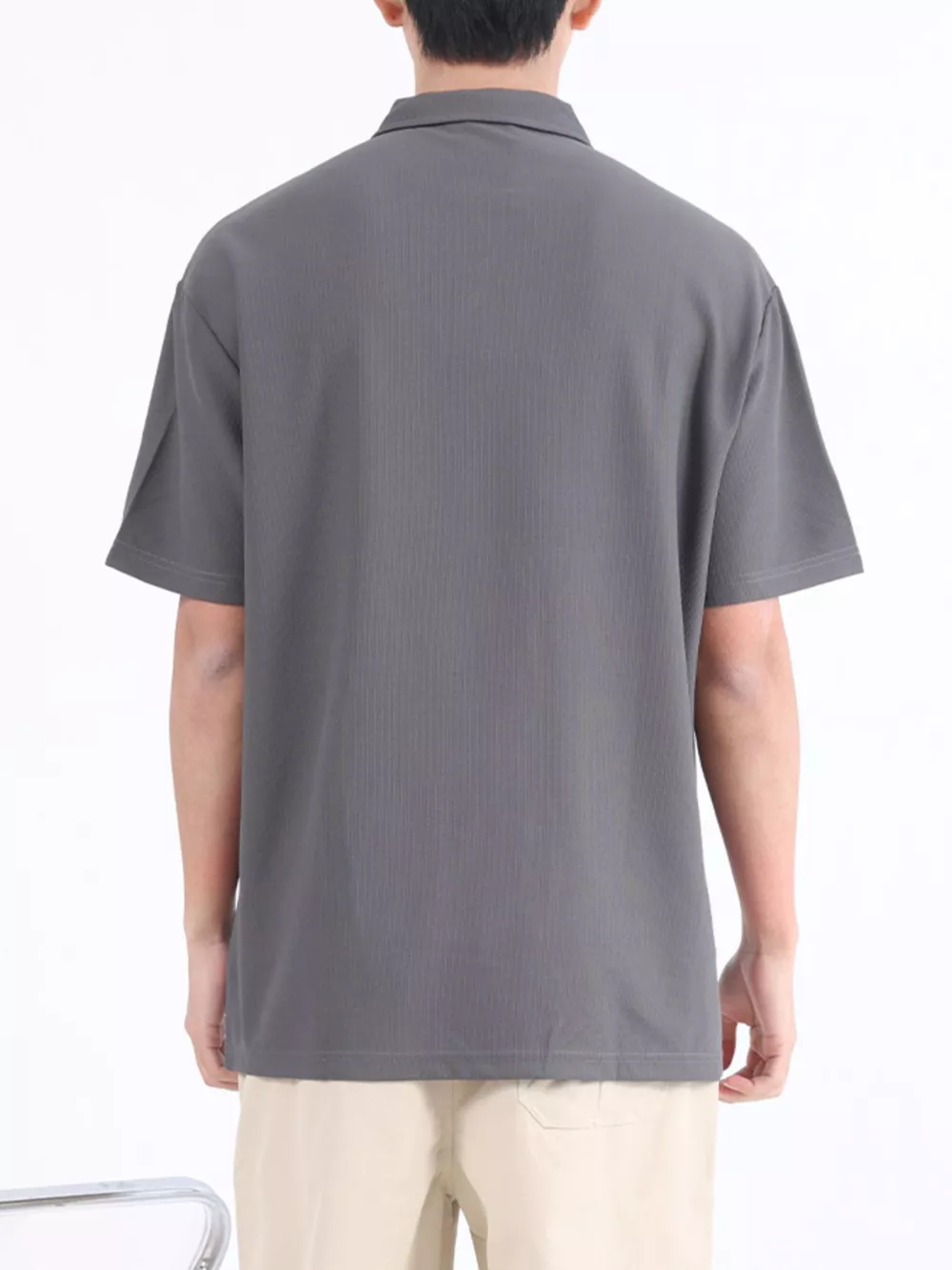 Men's Plus Size Button Detail Short Sleeve Polo, image 3