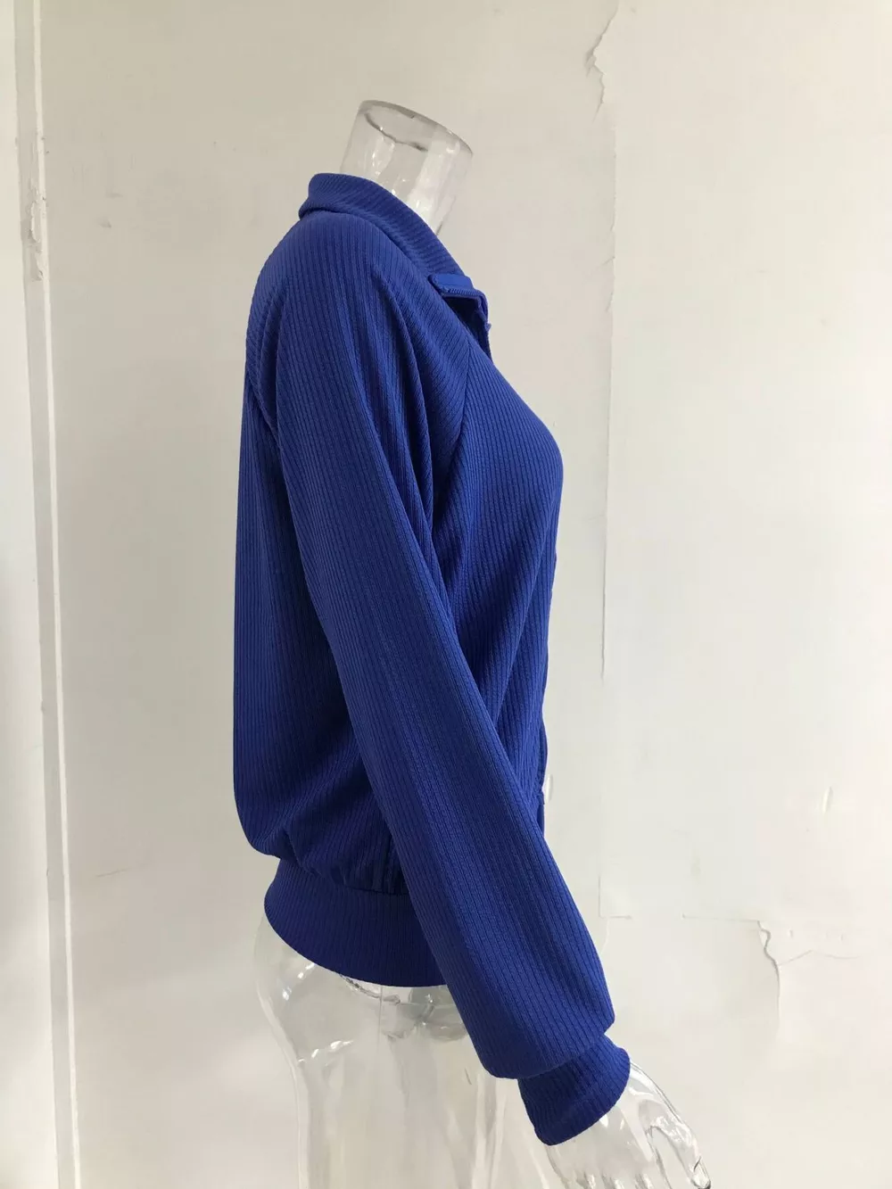 Full Size Ribbed Knit Zip-Up Outerwear Plus Size, image 7